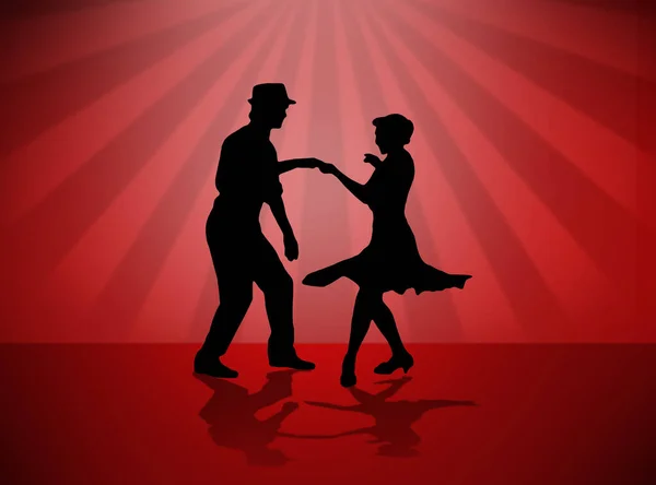 Swing Dance Paar Illustration — Stockfoto