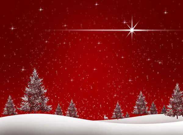 Kerst Boom Seizoen December Rode Achtergrond — Stockfoto