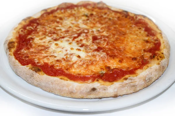 Pizza Margherita Geïsoleerd Italiaans Voedsel — Stockfoto