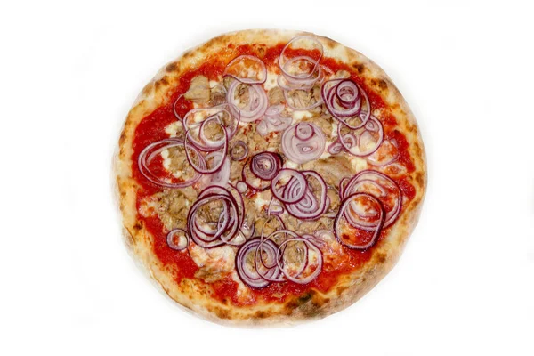 Pizza Met Tonijn — Stockfoto