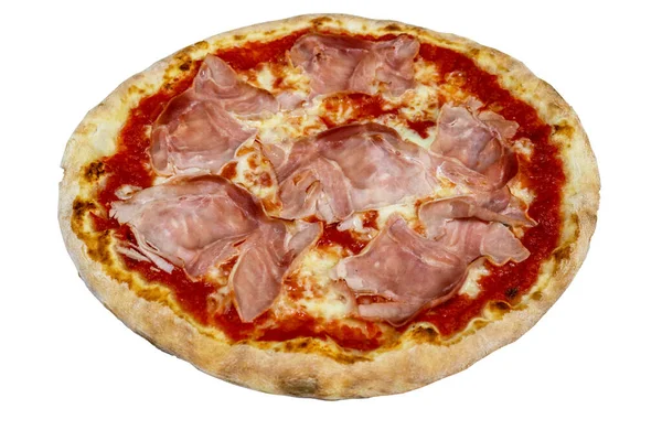 Pizza Ham Prosciutto Voedsel Italiaans Geïsoleerd — Stockfoto