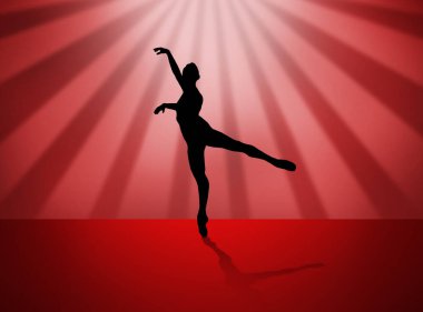 Siluet dansı yapan balerin.