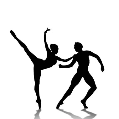 Siluet dansı yapan balerin.