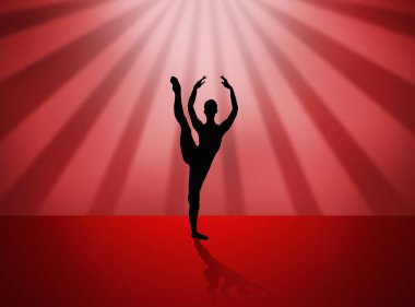 Siluet dansı yapan balerin.