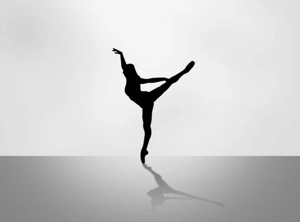 Ballerino Danza Classica Nella Danza Silhouette — Foto Stock