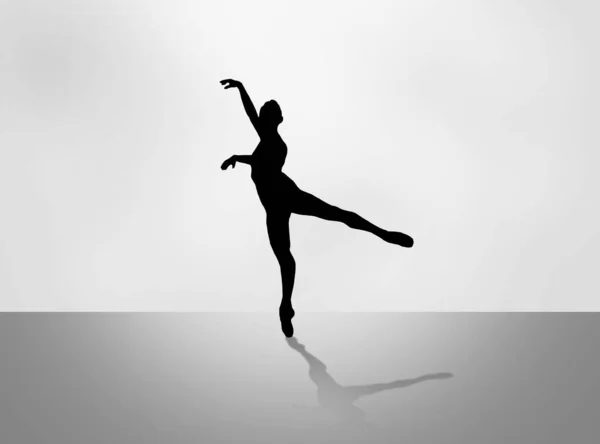 Ballerino Danza Classica Nella Danza Silhouette — Foto Stock