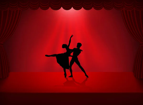 Ballet Dancer Silhouette Dancing — Stock Photo, Image