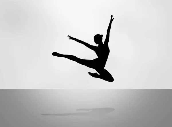 Ballerino Danza Classica Nella Danza Silhouette — Foto Stock