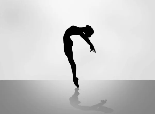 Ballerino Danza Classica Nella Danza Silhouette — Foto Stock