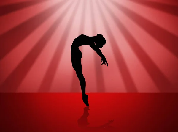 Танцовщица Балета Силуэтах — стоковое фото