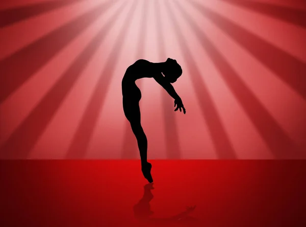 Ballet Dancer Silhouette Dancing — Stock Photo, Image