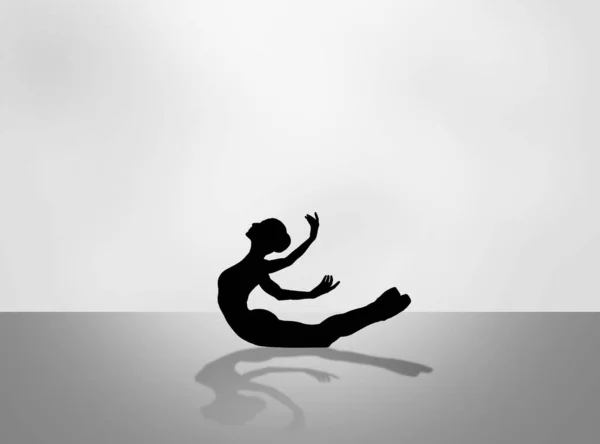 Ballet dancer in silhouette dancing