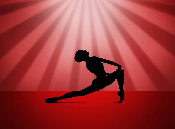 Ballet dancer in silhouette dancing