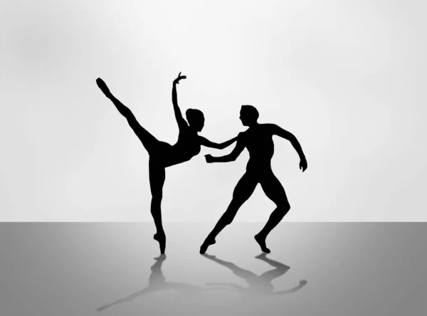 Танцовщица Балета Силуэтах — стоковое фото