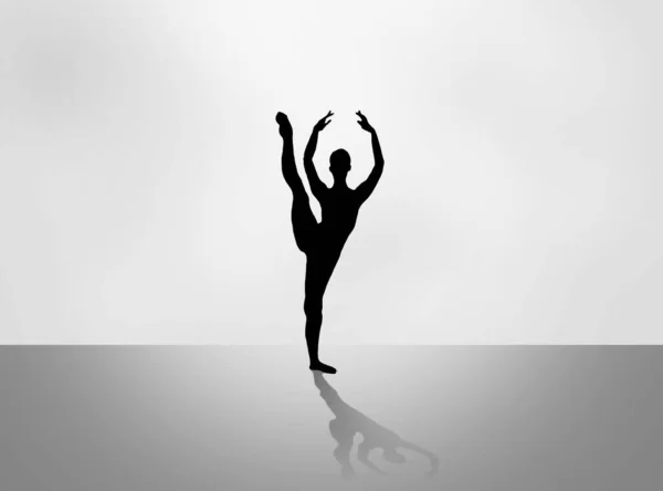 Ballet dancer in silhouette dancing