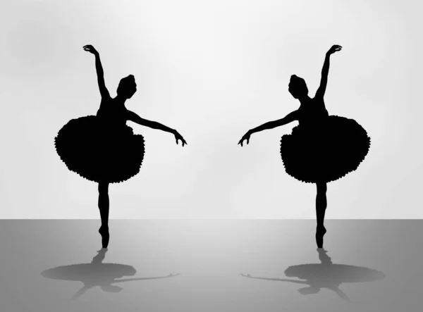 Ballerino Danza Classica Nella Danza Silhouette — Foto Stock