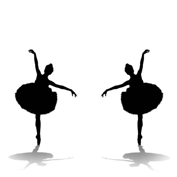 Baletní Tanečnice Siluetě Tance — Stock fotografie