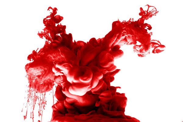 ink in water red abstract background smoke isolated