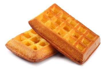 Beyaz arkaplanda izole Belçika waffle 'ı