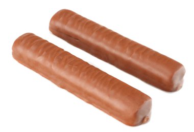 Beyaz arka plan üzerinde izole karamelli çikolata