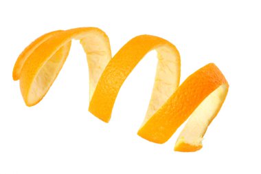 taze portakal kabuğu beyaz arkaplanda izole