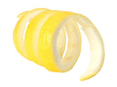 taze limon kabuğu üzerinde izole beyaz arka plan. sağlıklı gıda