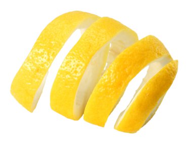 taze limon kabuğu üzerinde izole beyaz arka plan. sağlıklı gıda