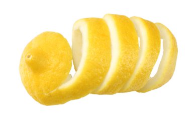 taze limon kabuğu üzerinde izole beyaz arka plan. sağlıklı gıda