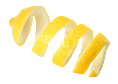 taze limon kabuğu üzerinde izole beyaz arka plan. sağlıklı gıda