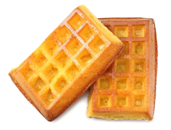 Gaufre Belge Isolée Sur Fond Blanc — Photo