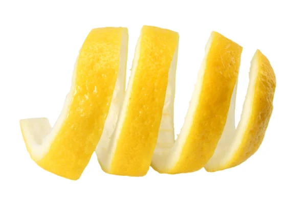 新鮮なレモンの皮の分離の白い背景 健康食品 — ストック写真