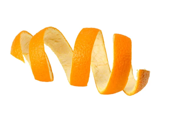 Свежая Апельсиновая Кожура Белом Фоне — стоковое фото