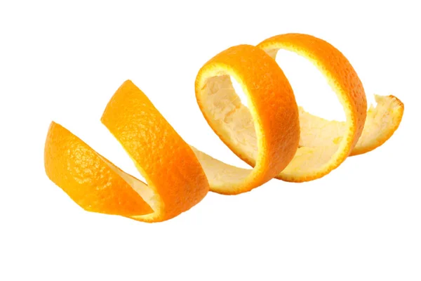 白い背景に隔離された新鮮なオレンジピール — ストック写真