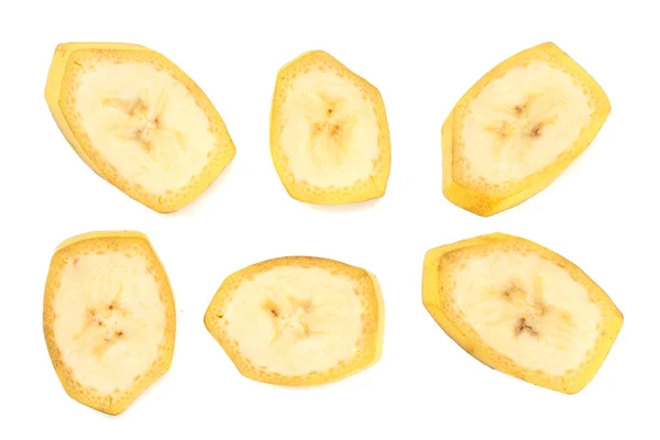 Frisch Geschnittene Banane Isoliert Auf Weißem Hintergrund Gesunde Ernährung Ansicht — Stockfoto