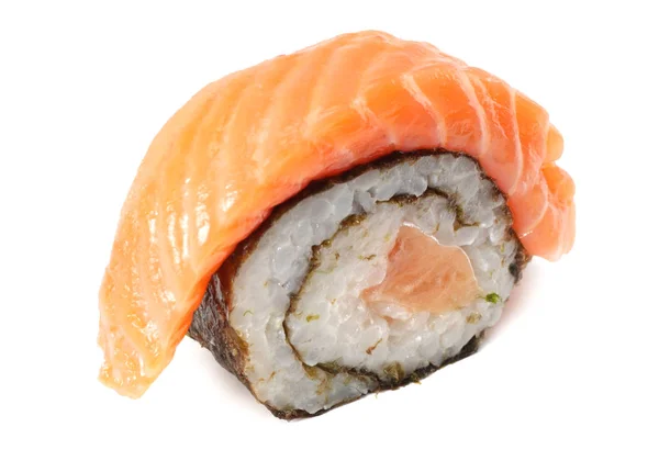 Sushi Con Pesce Rosso Isolato Fondo Bianco — Foto Stock