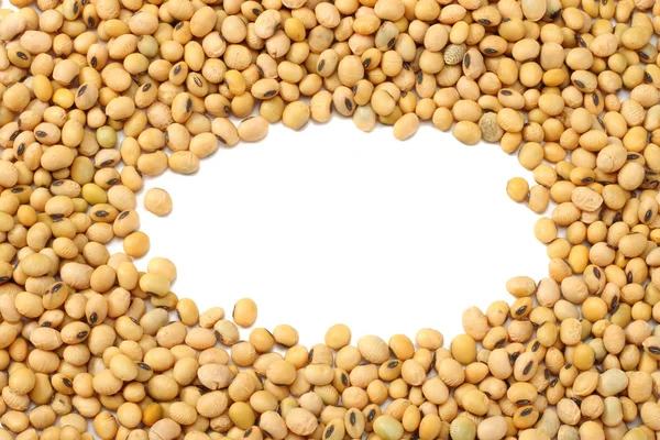 大豆は 白い背景で隔離 トップ ビュー — ストック写真