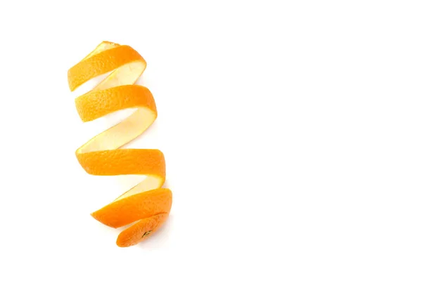 ホワイト バック グラウンド トップ ビューに分離された新鮮なオレンジの皮 — ストック写真