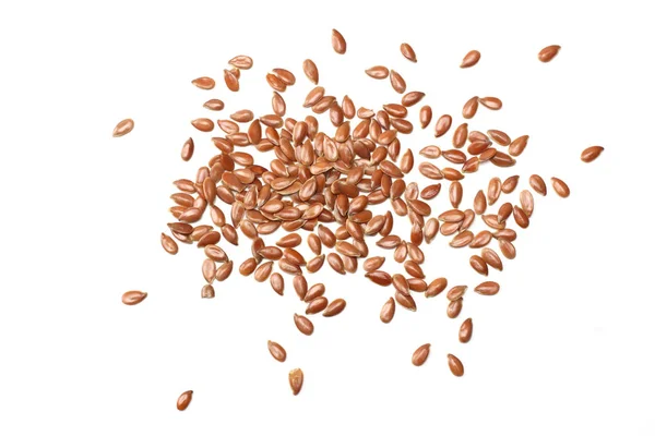Leinsamen Isoliert Auf Weißem Hintergrund Leinsamen Oder Leinsamen Getreide Gesunde — Stockfoto