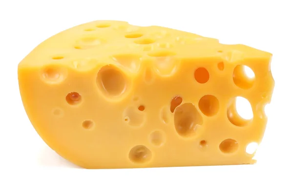 Stück Käse Isoliert Auf Weißem Hintergrund — Stockfoto