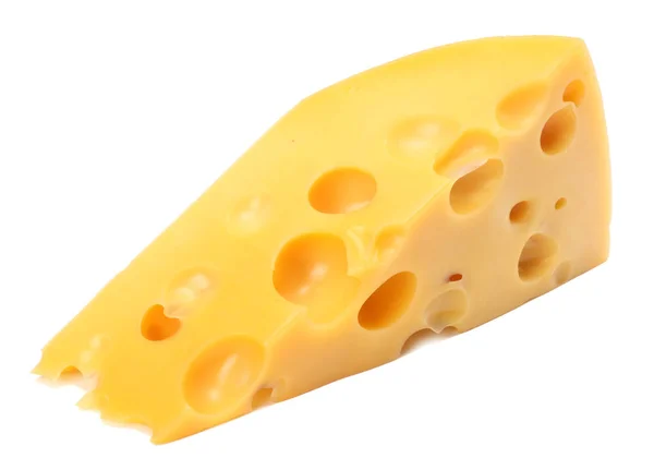 Stück Käse Isoliert Auf Weißem Hintergrund — Stockfoto