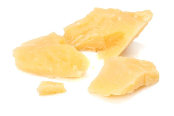 Сыр Пармезан Изолирован Белом Фоне — стоковое фото
