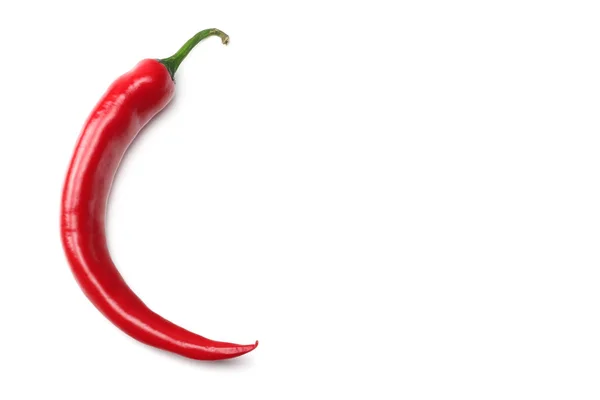 Peperoncino Piccante Rosso Affettato Isolato Sfondo Bianco Vista Dall Alto — Foto Stock