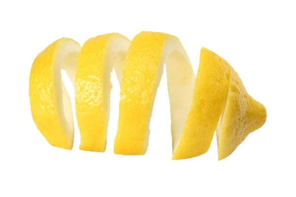 Citronová Kůra Izolované Bílém Pozadí — Stock fotografie