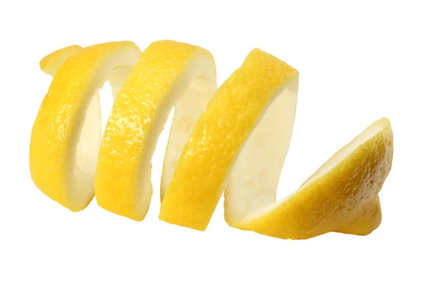 柠檬皮 白色背景的孤立物 — 图库照片