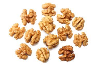 ceviz beyaz arkaplan üst görünümünde izole