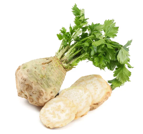 Rotselleri Med Leaf Isolerad Vit Bakgrund Selleri Isolerade Vitt Hälsosam — Stockfoto