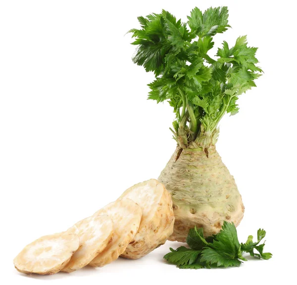Celery Root Leaf Isolated White Background Celery Isolated White Healthy — Stock Photo, Image