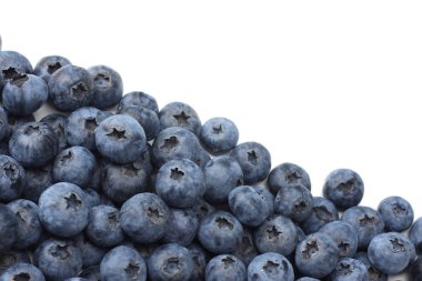 sağlıklı arka plan. Beyaz arka plan üzerinde izole yaban mersini. üstten görünüm