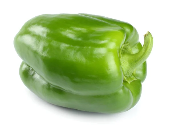 Een Groene Zoete Paprika Geïsoleerd Witte Achtergrond — Stockfoto