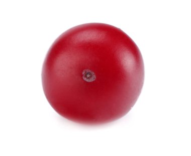 Beyaz arka planda izole edilmiş bir kızılcık. makro